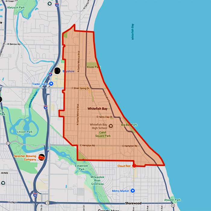 First Choice Roofing service coverage around Whitefish Bay WI